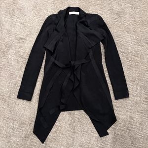 Crepe Knit Drape Front Jacket